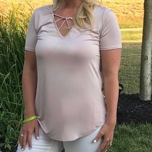 Boutique Blush Criss Cross Top